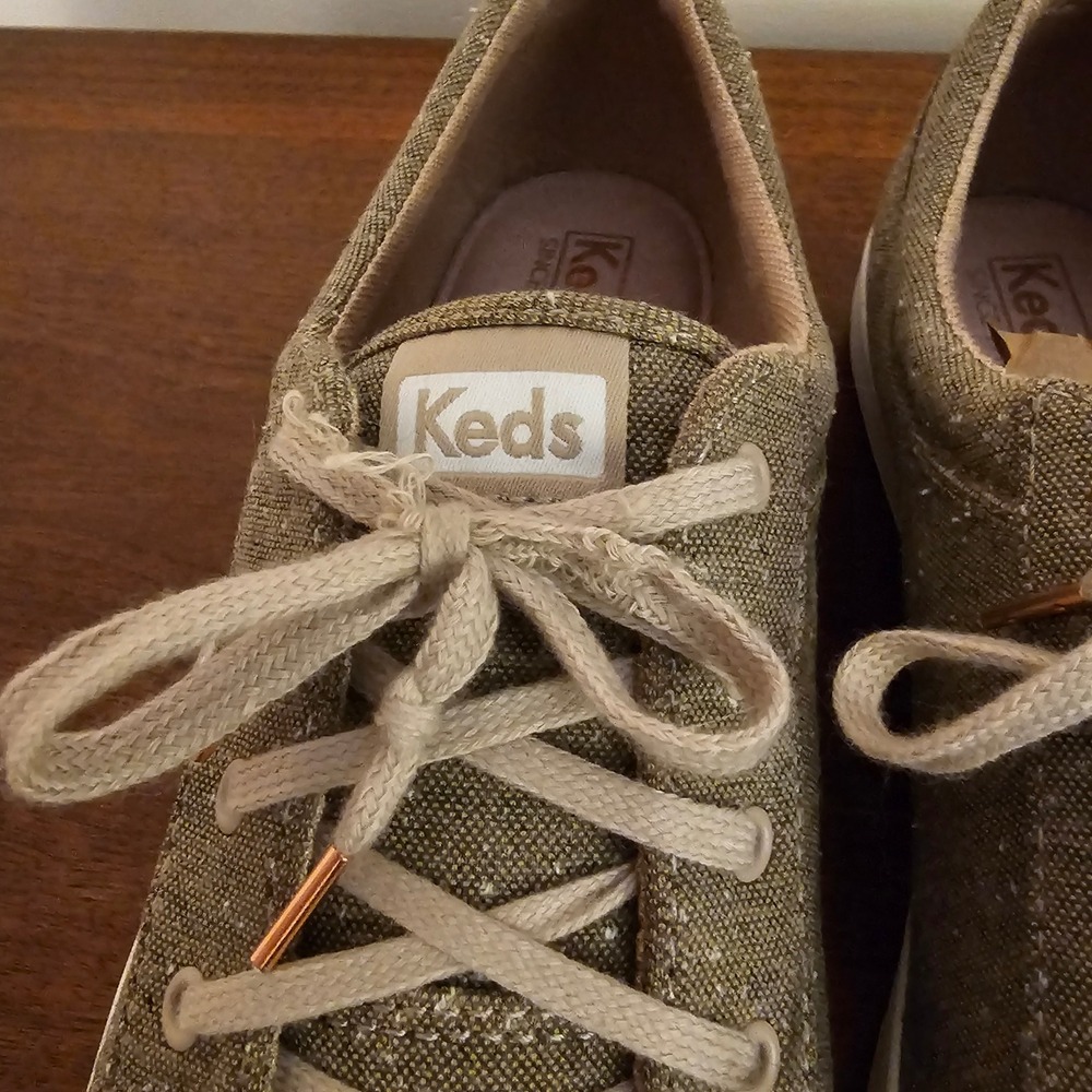 Keds Jump Kick Olive Green Canvas Sneakers Dream Foam Memory WF62203 Womens 10 - Picture 8 of 11